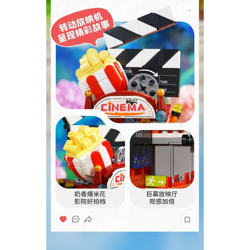 KEEPPLEY K28031 28031 CHẾ ĐỘ XEM PHỐ PHẦN 6 RẠP CHIẾU PHIM LỄ HỘI bộ đồ chơi xếp lắp ráp ghép mô hình 391 khối