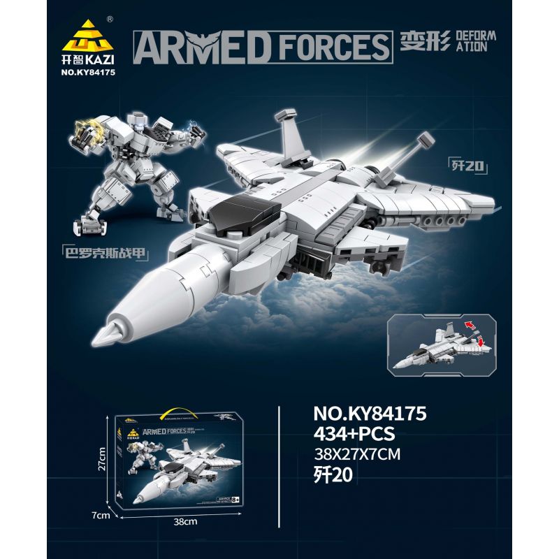 Kazi KY84175 84175 non Lego CƠ KHÍ BIẾN HÌNH J-20 GIÁP BAROX bộ đồ chơi xếp lắp ráp ghép mô hình Military Army ARMED FORCES Quân Sự Bộ Đội 434 khối