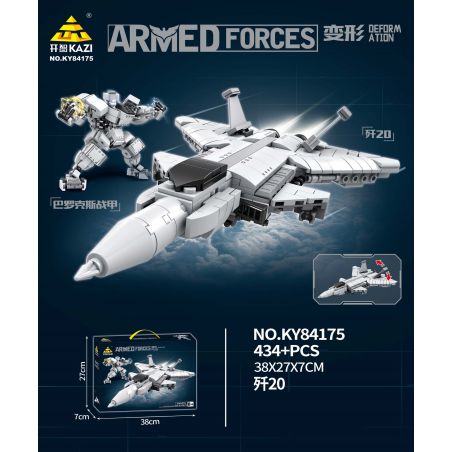 Kazi KY84175 84175 CƠ KHÍ BIẾN HÌNH J-20 GIÁP BAROX bộ đồ chơi xếp lắp ráp ghép mô hình Military Army ARMED FORCES Quân Sự Bộ Đội 434 khối