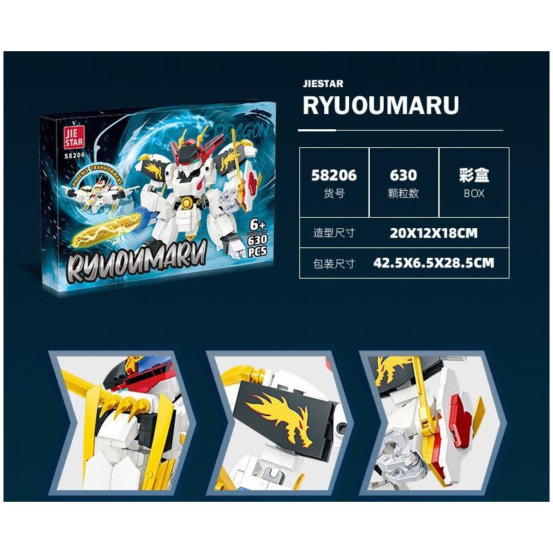JIESTAR 58206 BIÊN NIÊN SỬ NGÔI SAO RYUOHMARU bộ đồ chơi xếp lắp ráp ghép mô hình Movie & Game Phim Và Trò Chơi 630 khối