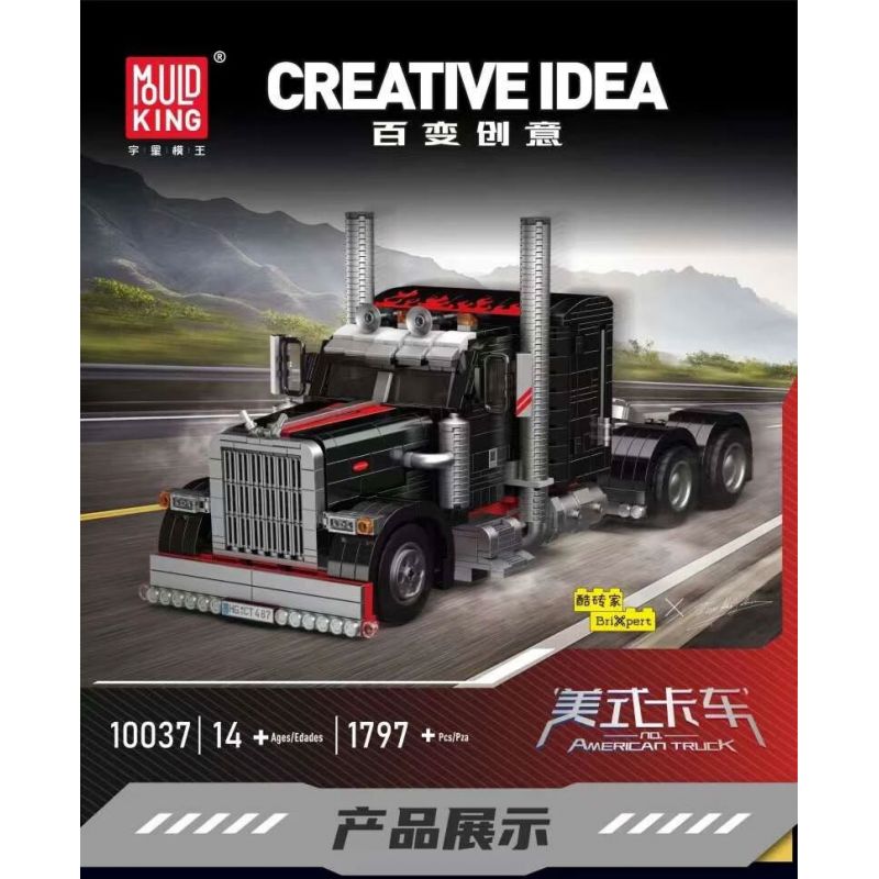 MouldKing 10037 Mould King 10037 XE TẢI MỸ bộ đồ chơi xếp lắp ráp ghép mô hình Creator AMERICAN TRUCK Sáng Tạo 1797 khối