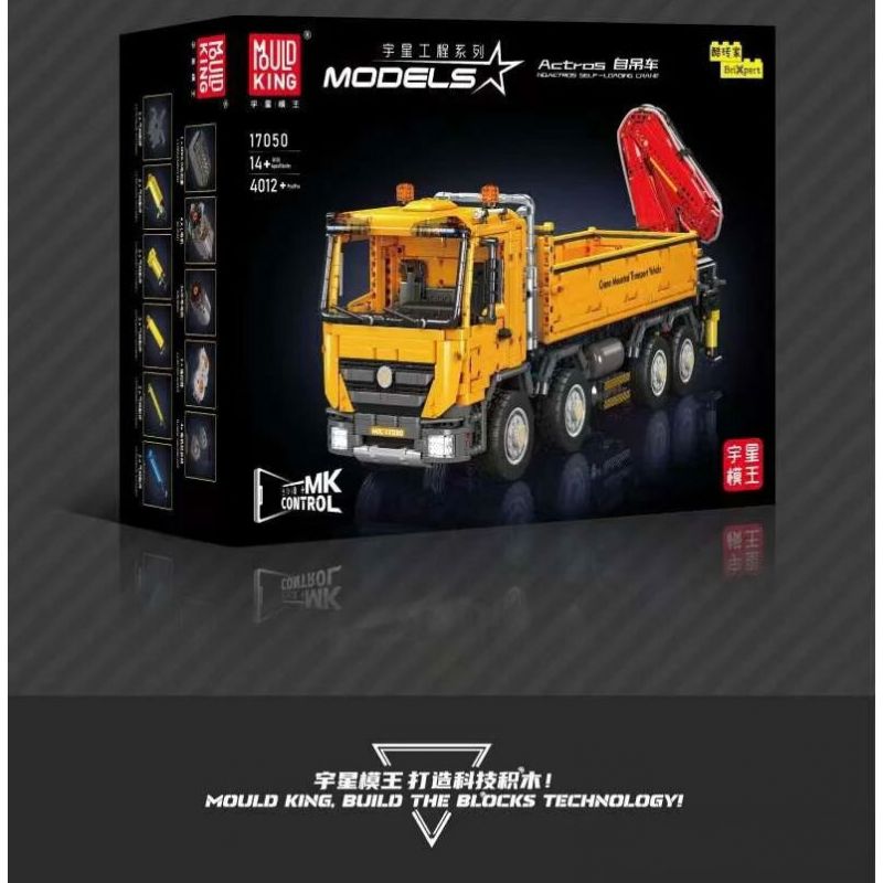 MouldKing 17050 Mould King 17050 CẦN CẨU TỰ HÀNH ACTROS bộ đồ chơi xếp lắp ráp ghép mô hình Technic ACTROS SELF-LOADING CRANE Kỹ Thuật Công Nghệ Cao Mô Hình Phương Tiện 4012 khối