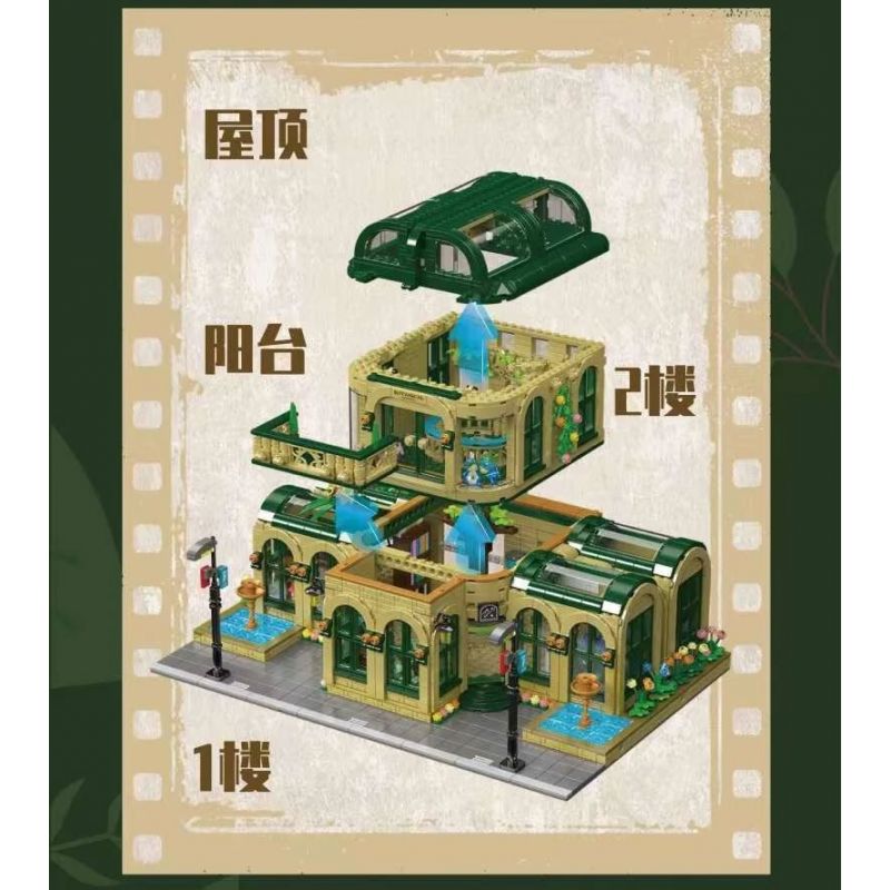 MouldKing 16057 Mould King 16057 VƯỜN BÁCH THẢO MÁI VÒM bộ đồ chơi xếp lắp ráp ghép mô hình Creator DOME BOTANISCHER GARTEN Sáng Tạo 3383 khối