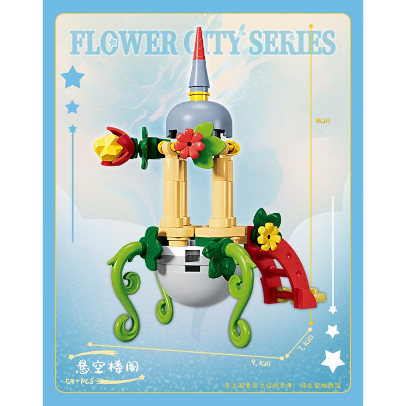 Kazi KY81136 81136 THÀNH PHỐ HOA 8 MẪU KHU VƯỜN BÍ MẬT CỔNG TƯỜNG DÂY LEO CẦU THANG UỐN LƯỢN BẬU CỬA SỔ THƠM NGÁT GÁC MÁI LÃNG MẠN bộ đồ chơi xếp lắp ráp ghép mô hình FLOWER CITY SERIES 418 khối