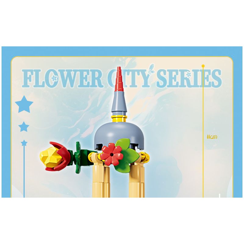 Kazi KY81136 81136 THÀNH PHỐ HOA 8 MẪU KHU VƯỜN BÍ MẬT CỔNG TƯỜNG DÂY LEO CẦU THANG UỐN LƯỢN BẬU CỬA SỔ THƠM NGÁT GÁC MÁI LÃNG MẠN bộ đồ chơi xếp lắp ráp ghép mô hình FLOWER CITY SERIES 418 khối