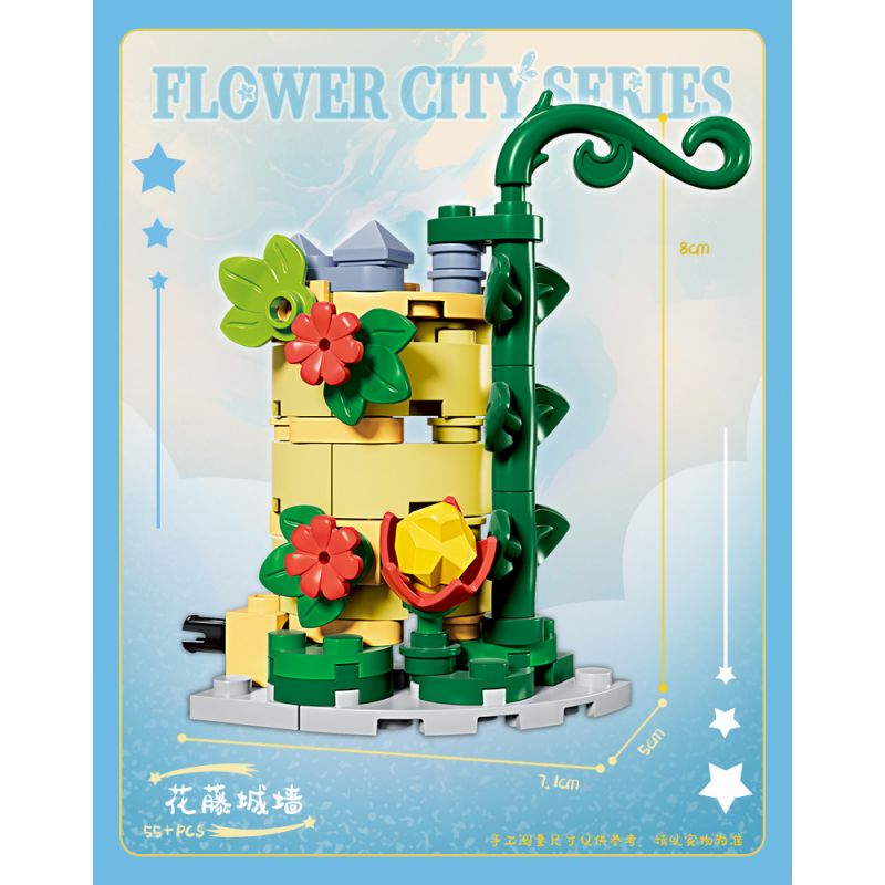 Kazi KY81136 81136 THÀNH PHỐ HOA 8 MẪU KHU VƯỜN BÍ MẬT CỔNG TƯỜNG DÂY LEO CẦU THANG UỐN LƯỢN BẬU CỬA SỔ THƠM NGÁT GÁC MÁI LÃNG MẠN bộ đồ chơi xếp lắp ráp ghép mô hình FLOWER CITY SERIES 418 khối