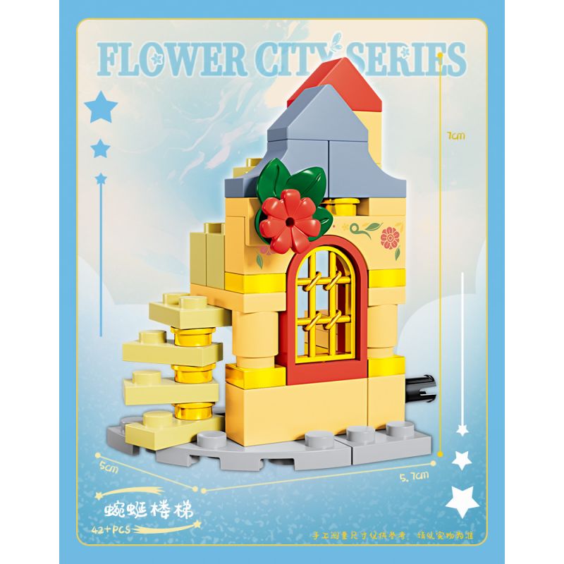 Kazi KY81136 81136 THÀNH PHỐ HOA 8 MẪU KHU VƯỜN BÍ MẬT CỔNG TƯỜNG DÂY LEO CẦU THANG UỐN LƯỢN BẬU CỬA SỔ THƠM NGÁT GÁC MÁI LÃNG MẠN bộ đồ chơi xếp lắp ráp ghép mô hình FLOWER CITY SERIES 418 khối