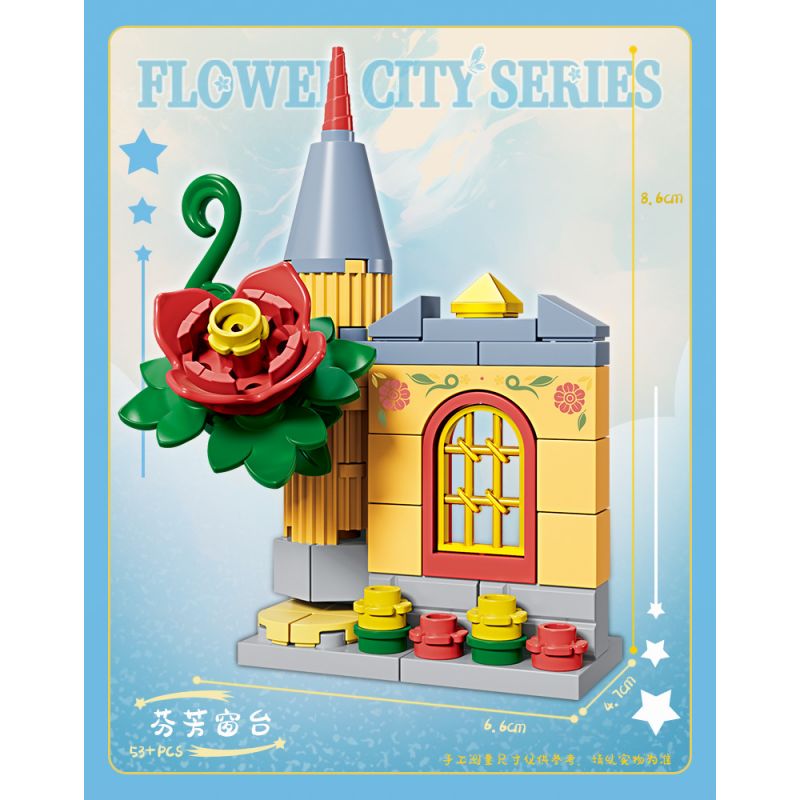 Kazi KY81136 81136 THÀNH PHỐ HOA 8 MẪU KHU VƯỜN BÍ MẬT CỔNG TƯỜNG DÂY LEO CẦU THANG UỐN LƯỢN BẬU CỬA SỔ THƠM NGÁT GÁC MÁI LÃNG MẠN bộ đồ chơi xếp lắp ráp ghép mô hình FLOWER CITY SERIES 418 khối