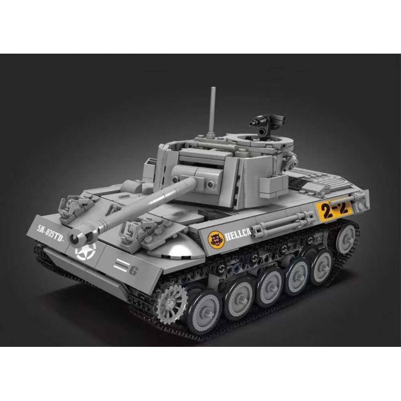 MouldKing 20032 Mould King 20032 PHÁO CHỐNG TĂNG M18 HELLCAT bộ đồ chơi xếp lắp ráp ghép mô hình Military Army M18 HELLCAT TANK DESTROYER Quân Sự Bộ Đội 971 khối
