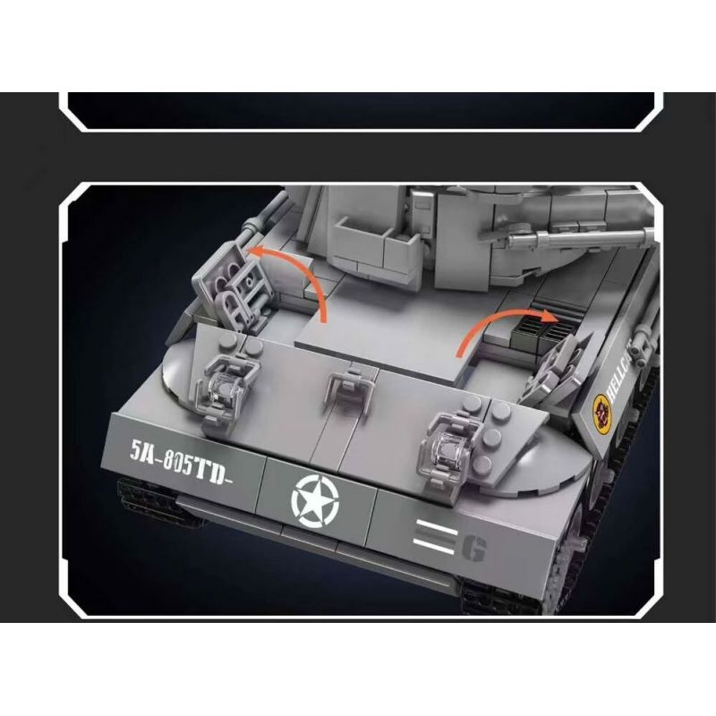 MouldKing 20032 Mould King 20032 PHÁO CHỐNG TĂNG M18 HELLCAT bộ đồ chơi xếp lắp ráp ghép mô hình Military Army M18 HELLCAT TANK DESTROYER Quân Sự Bộ Đội 971 khối