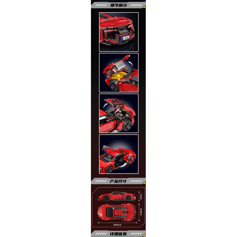 MouldKing 10117 Mould King 10117 SIÊU XE LYCAN tỷ lệ 1:12 bộ đồ chơi xếp lắp ráp ghép mô hình Creator LYKAN Sáng Tạo 1311 khối