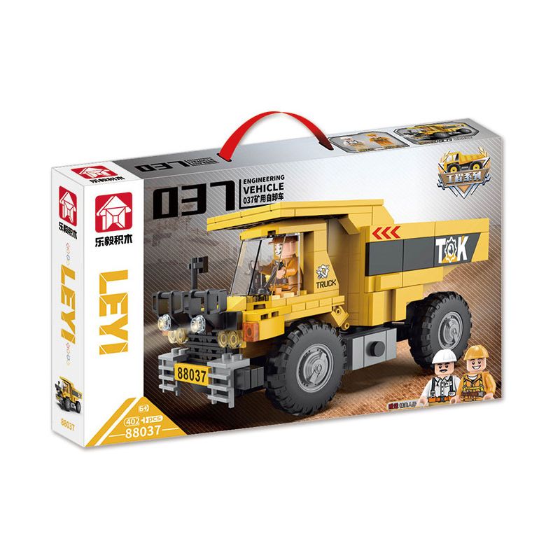 LE YI 88037 XE TẢI KHAI THÁC MỎ bộ đồ chơi xếp lắp ráp ghép mô hình City Thành Phố 402 khối