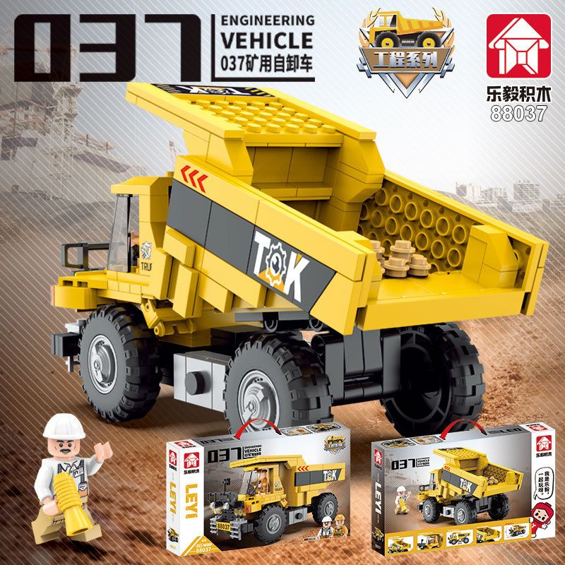 LE YI 88037 XE TẢI KHAI THÁC MỎ bộ đồ chơi xếp lắp ráp ghép mô hình City Thành Phố 402 khối