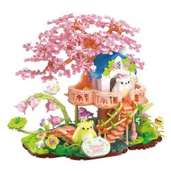 ZHEGAO 612036 NHÀ TRÊN CÂY BUD BEAR bộ đồ chơi xếp lắp ráp ghép mô hình CHERRY BLOSSOMS 835 khối