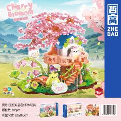 ZHEGAO 612036 NHÀ TRÊN CÂY BUD BEAR bộ đồ chơi xếp lắp ráp ghép mô hình CHERRY BLOSSOMS 835 khối