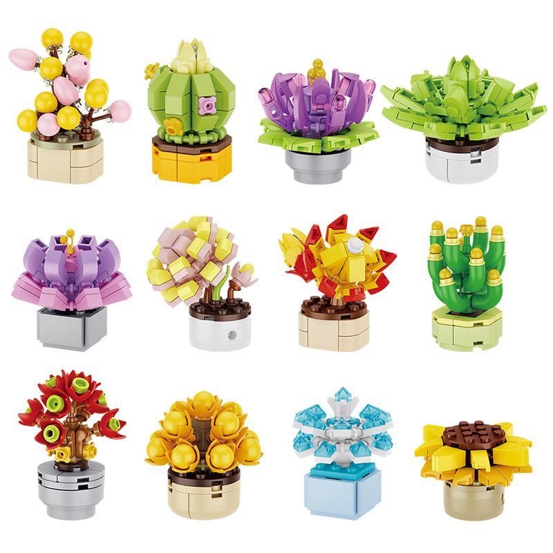 FORANGE FC8141 8141 CHẬU CÂY TINY 12 KIỂU bộ đồ chơi xếp lắp ráp ghép mô hình Creator Sáng Tạo 697 khối