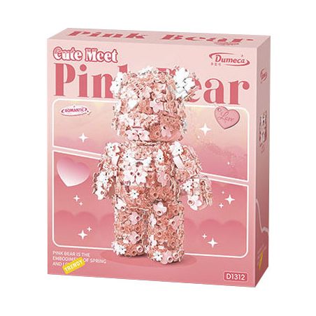 DUOMAIKA D1312 1312 ĐÊM NAY NHƯ MỘT GIẤC MƠ LÃNG MẠN HOA GẤU bộ đồ chơi xếp lắp ráp ghép mô hình Arts & Crafts PINK BEAR 1200 khối