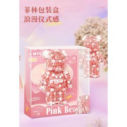 DUOMAIKA D1312 1312 ĐÊM NAY NHƯ MỘT GIẤC MƠ LÃNG MẠN HOA GẤU bộ đồ chơi xếp lắp ráp ghép mô hình Arts & Crafts PINK BEAR 1200 khối