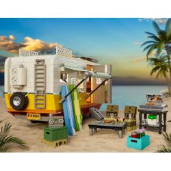 LUMIBRICKS FUNWHOLE F9032 9032 RV BÃI BIỂN bộ đồ chơi xếp lắp ráp ghép mô hình Creator TRAVEL TRAILER Sáng Tạo 1325 khối