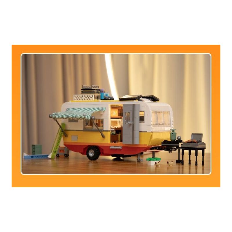 LUMIBRICKS FUNWHOLE F9032 9032 RV BÃI BIỂN bộ đồ chơi xếp lắp ráp ghép mô hình Creator TRAVEL TRAILER Sáng Tạo 1325 khối