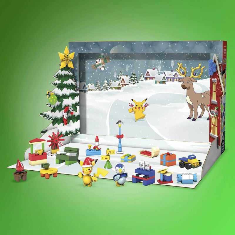 MEGA BLOKS GYG99 LỊCH NGHỈ LỄ POKÉMON bộ đồ chơi xếp lắp ráp ghép mô hình Creator POKÉMON HOLIDAY CALENDAR Sáng Tạo 225 khối