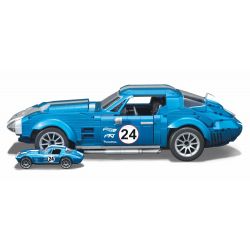 MEGA BLOKS HWW23 HOT WHEELS CORVETTE GRAND SPORT bộ đồ chơi xếp lắp ráp ghép mô hình Creator HOT WHEELS 63 CORVETTE GRAND SPORT RACE CAR Sáng Tạo 1060 khối