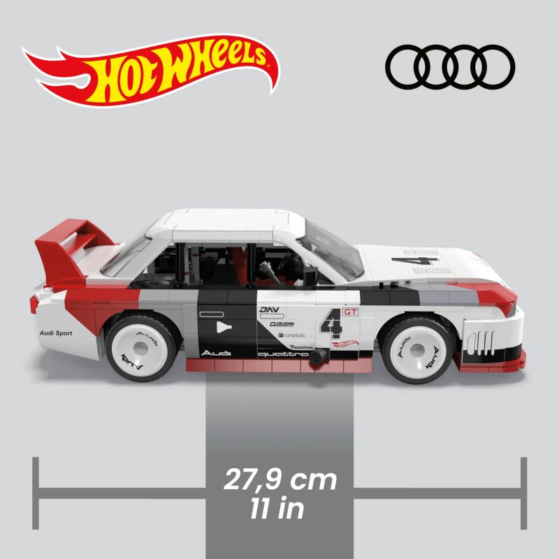 MEGA BLOKS HRY20 HOT WHEELS AUDI 90 QUATTRO IMSA GTO bộ đồ chơi xếp lắp ráp ghép mô hình Creator Sáng Tạo 973 khối