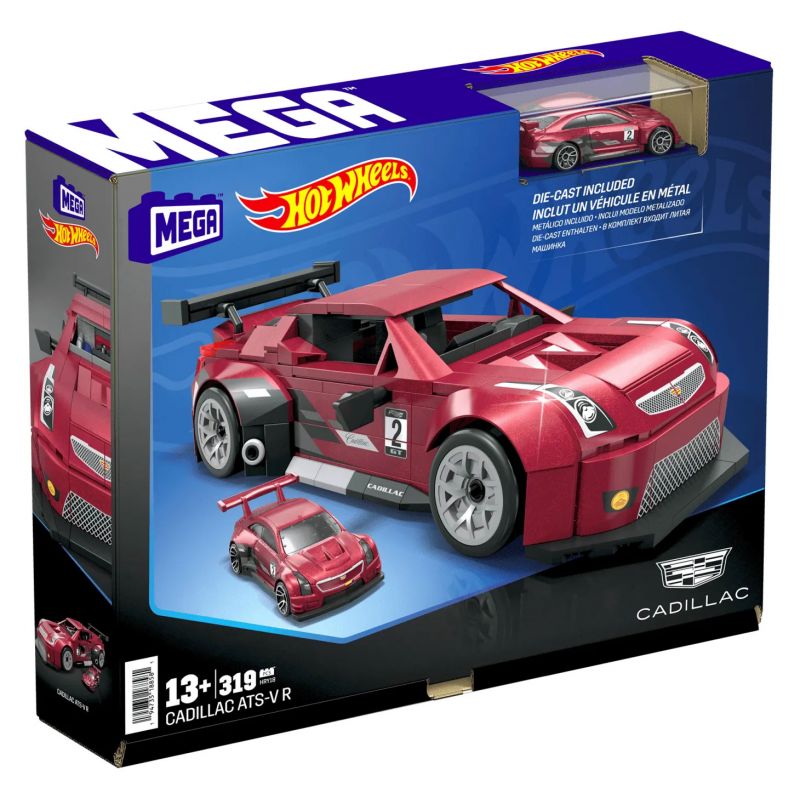 MEGA BLOKS HRY18 BÁNH XE NÓNG CADILLAC ATS-V R tỷ lệ 1:24 bộ đồ chơi xếp lắp ráp ghép mô hình Speed Champions Racing Cars HOT WHEELS CADILLAC ATS-V R Đua Xe Công Thức 319 khối