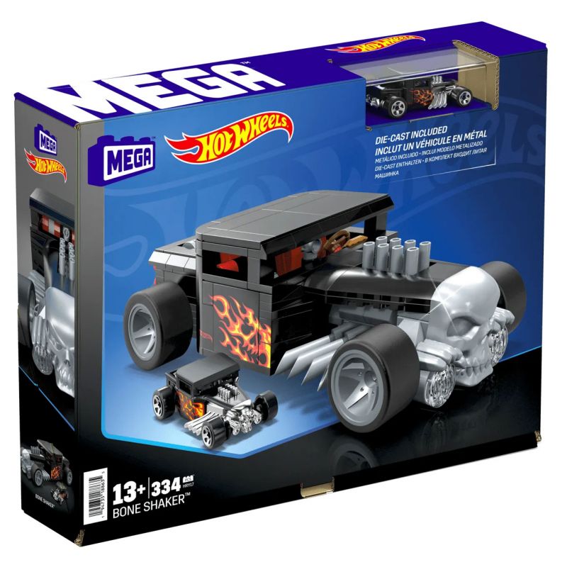 MEGA BLOKS HRY17 HOT WHEELS MẪU XE FORD ĐÃ ĐƯỢC SỬA ĐỔI tỷ lệ 1:24 bộ đồ chơi xếp lắp ráp ghép mô hình Speed Champions Racing Cars HOT WHEELS BONE SHAKER VEHICLE Đua Xe Công Thức 334 khối