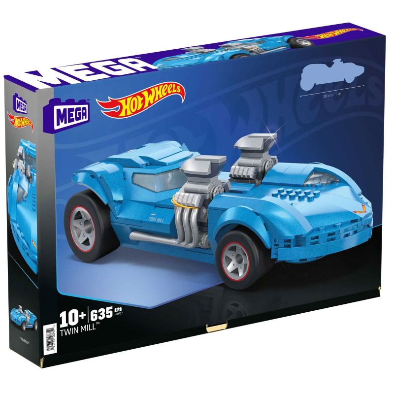 MEGA BLOKS HKV07 BÁNH XE NÓNG TWIN MILL bộ đồ chơi xếp lắp ráp ghép mô hình Creator HOT WHEELS TWIN MILL Sáng Tạo 635 khối