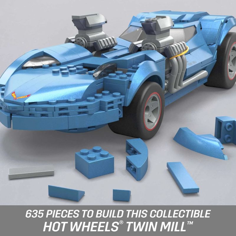 MEGA BLOKS HKV07 BÁNH XE NÓNG TWIN MILL bộ đồ chơi xếp lắp ráp ghép mô hình Creator HOT WHEELS TWIN MILL Sáng Tạo 635 khối