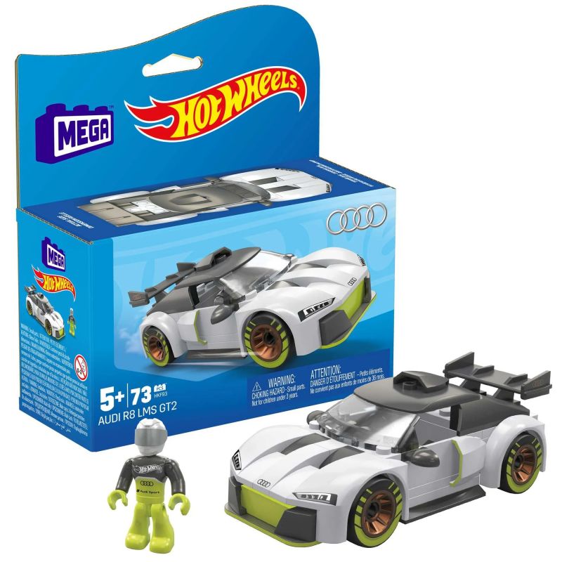 MEGA BLOKS HKF93 BÁNH XE NÓNG AUDI R8 LMS GT2 bộ đồ chơi xếp lắp ráp ghép mô hình Speed Champions Racing Cars HOT WHEELS AUDI R8 LMS GT2 Đua Xe Công Thức 73 khối