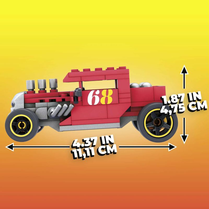 MEGA BLOKS GVM29 HOT WHEELS MÁY LẮC XƯƠNG bộ đồ chơi xếp lắp ráp ghép mô hình Speed Champions Racing Cars HOT WHEELS BONE SHAKER Đua Xe Công Thức 118 khối