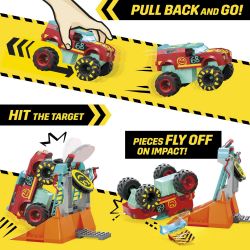 MEGA BLOKS HNG53 HOT WHEELS DEMO DERBY EXTREME TRICK COURSE XE TẢI QUÁI VẬT KÉO LÙI bộ đồ chơi xếp lắp ráp ghép mô hình Speed Champions Racing Cars HOT WHEELS DEMO DERBY EXTREME TRICK COURSE MONSTER TRUCK Đua Xe Công Thức 151 khối