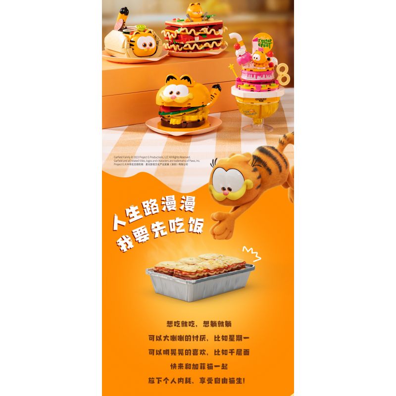 PANTASY 86805 MÓN ĂN GIA ĐÌNH GARFIELD BURGER BÒ MỸ bộ đồ chơi xếp lắp ráp ghép mô hình Movie & Game GARFIELD FAMILY Phim Và Trò Chơi 300 khối