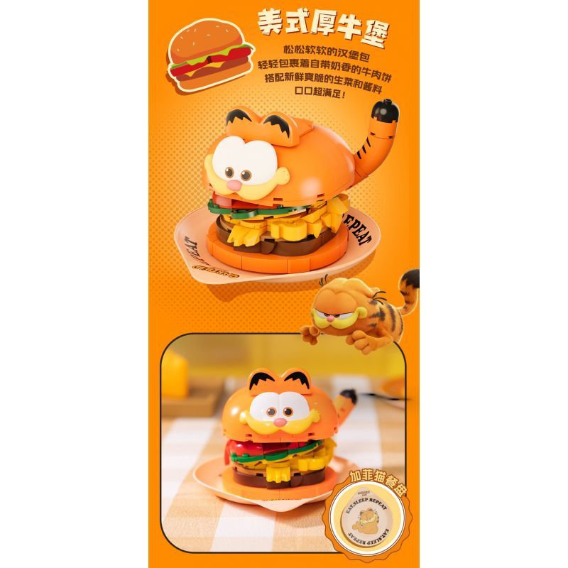 PANTASY 86805 MÓN ĂN GIA ĐÌNH GARFIELD BURGER BÒ MỸ bộ đồ chơi xếp lắp ráp ghép mô hình Movie & Game GARFIELD FAMILY Phim Và Trò Chơi 300 khối