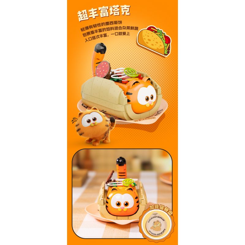 PANTASY 86808 MÓN ĂN GIA ĐÌNH GARFIELD TACO SIÊU GIÀU bộ đồ chơi xếp lắp ráp ghép mô hình Movie & Game GARFIELD FAMILY Phim Và Trò Chơi 300 khối
