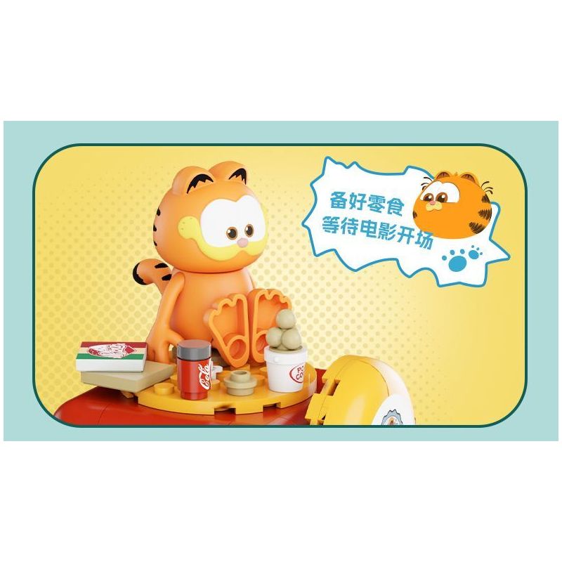 PANTASY 86810 MÁY GIẢI TRÍ GIA ĐÌNH GARFIELD LÀM BỎNG NGÔ CỔ ĐIỂN bộ đồ chơi xếp lắp ráp ghép mô hình Movie & Game GARFIELD FAMILY Phim Và Trò Chơi 300 khối
