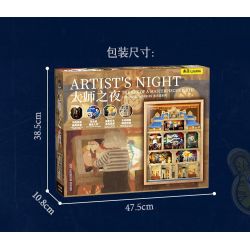 WEKKI 506303 BẢO TÀNG NGHỆ THUẬT ĐÊM HỘI HỌA ÁNH SÁNG TẠO CỦA CÁC BẬC THẦY bộ đồ chơi xếp lắp ráp ghép mô hình Arts & Crafts ARTIST'S NIGHT