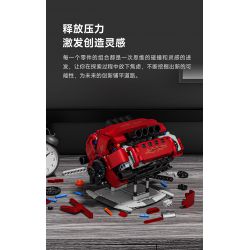 ONEBOT MITU MI OBFDJ18AIQI 18AIQI MẪU ĐỘNG CƠ V8 bộ đồ chơi xếp lắp ráp ghép mô hình Technic Kỹ Thuật Công Nghệ Cao Mô Hình Phương Tiện