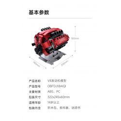 ONEBOT MITU MI OBFDJ18AIQI 18AIQI MẪU ĐỘNG CƠ V8 bộ đồ chơi xếp lắp ráp ghép mô hình Technic Kỹ Thuật Công Nghệ Cao Mô Hình Phương Tiện