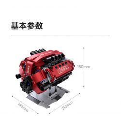 ONEBOT MITU MI OBFDJ18AIQI 18AIQI MẪU ĐỘNG CƠ V8 bộ đồ chơi xếp lắp ráp ghép mô hình Technic Kỹ Thuật Công Nghệ Cao Mô Hình Phương Tiện