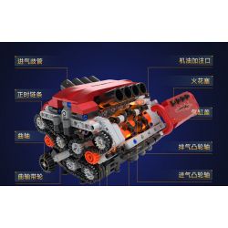 ONEBOT MITU MI OBFDJ18AIQI 18AIQI MẪU ĐỘNG CƠ V8 bộ đồ chơi xếp lắp ráp ghép mô hình Technic Kỹ Thuật Công Nghệ Cao Mô Hình Phương Tiện