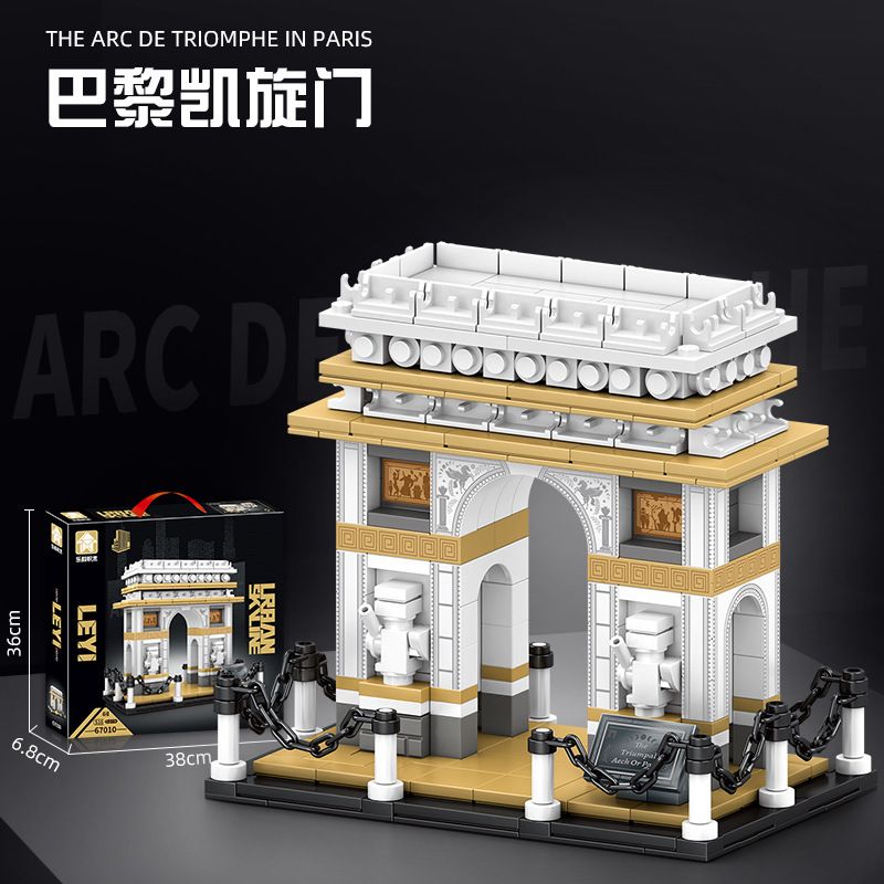 LE YI 67010 KHẢI HOÀN MÔN PARIS bộ đồ chơi xếp lắp ráp ghép mô hình Architecture THE ARC DE TRIOMPHE IN PARIS Công Trình Kiến Trúc 516 khối
