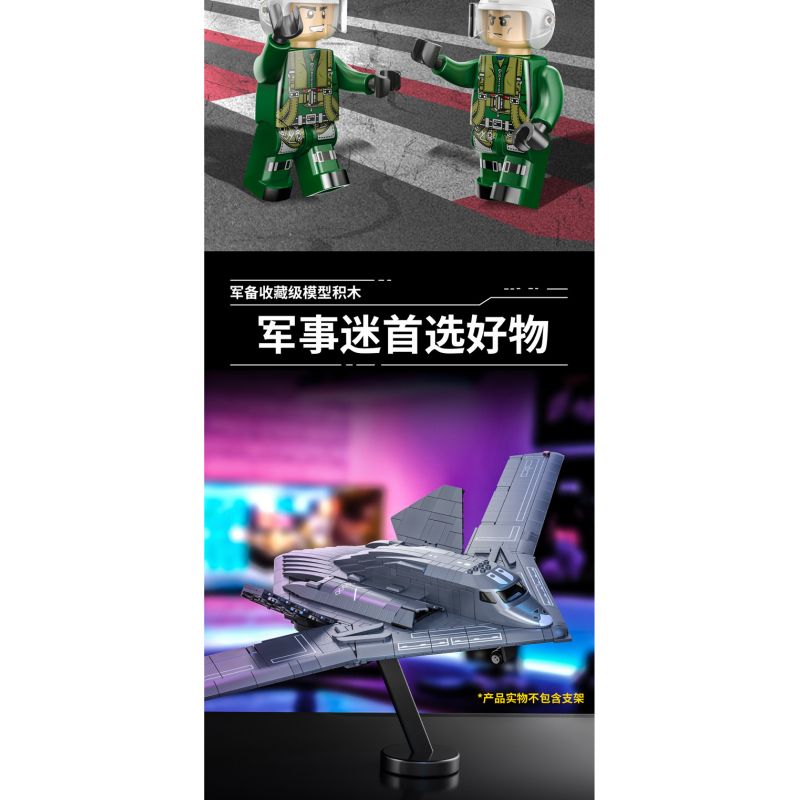 PanlosBrick 639026 Panlos Brick 639026 MÁY BAY NÉM BOM CHIẾN LƯỢC TẦM XA H-20 bộ đồ chơi xếp lắp ráp ghép mô hình Military Army Quân Sự Bộ Đội 1381 khối