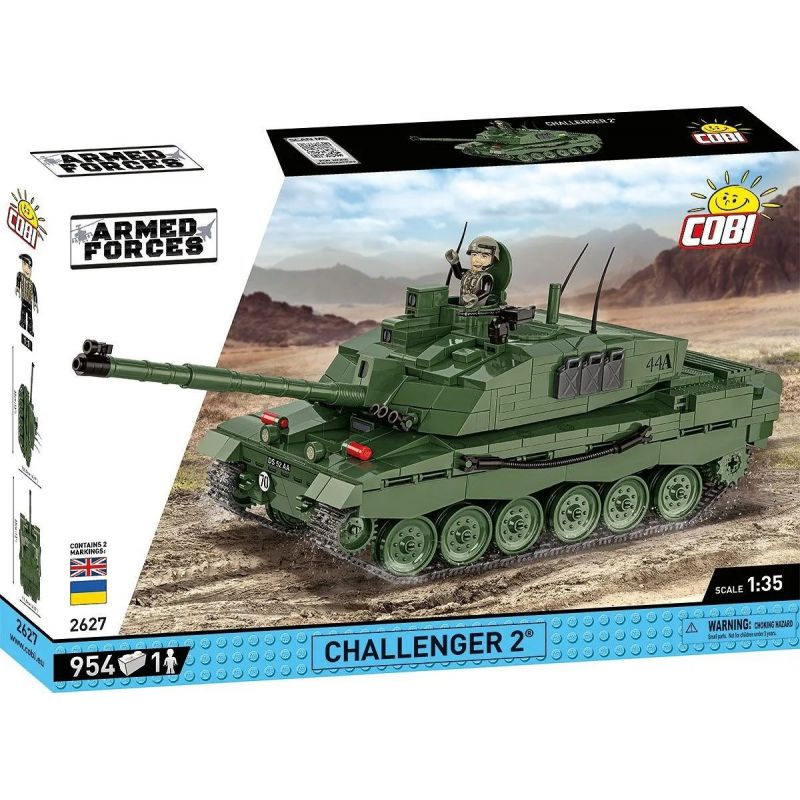 COBI 2627 XE TĂNG CHIẾN ĐẤU CHỦ LỰC CHALLENGER 2 tỷ lệ 1:35 bộ đồ chơi xếp lắp ráp ghép mô hình Military Army Quân Sự Bộ Đội 954 khối
