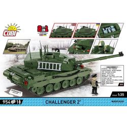 COBI 2627 XE TĂNG CHIẾN ĐẤU CHỦ LỰC CHALLENGER 2 tỷ lệ 1:35 bộ đồ chơi xếp lắp ráp ghép mô hình Military Army Quân Sự Bộ Đội 954 khối