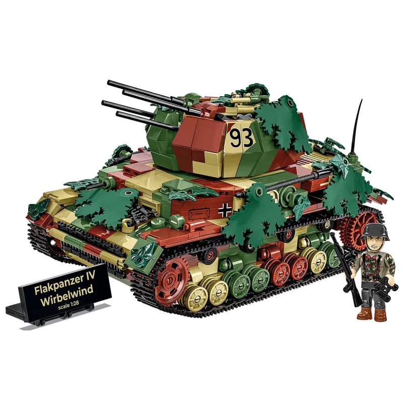 COBI 2593 non Lego XE TĂNG PHÒNG KHÔNG CYCLONE IV tỷ lệ 1:28 bộ đồ chơi xếp lắp ráp ghép mô hình Military Army FLAKPANZER IV WIRBELWIND - EXECUTIVE EDITION Quân Sự Bộ Đội 1195 khối