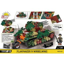 COBI 2593 XE TĂNG PHÒNG KHÔNG CYCLONE IV tỷ lệ 1:28 bộ đồ chơi xếp lắp ráp ghép mô hình Military Army FLAKPANZER IV WIRBELWIND - EXECUTIVE EDITION Quân Sự Bộ Đội 1195 khối