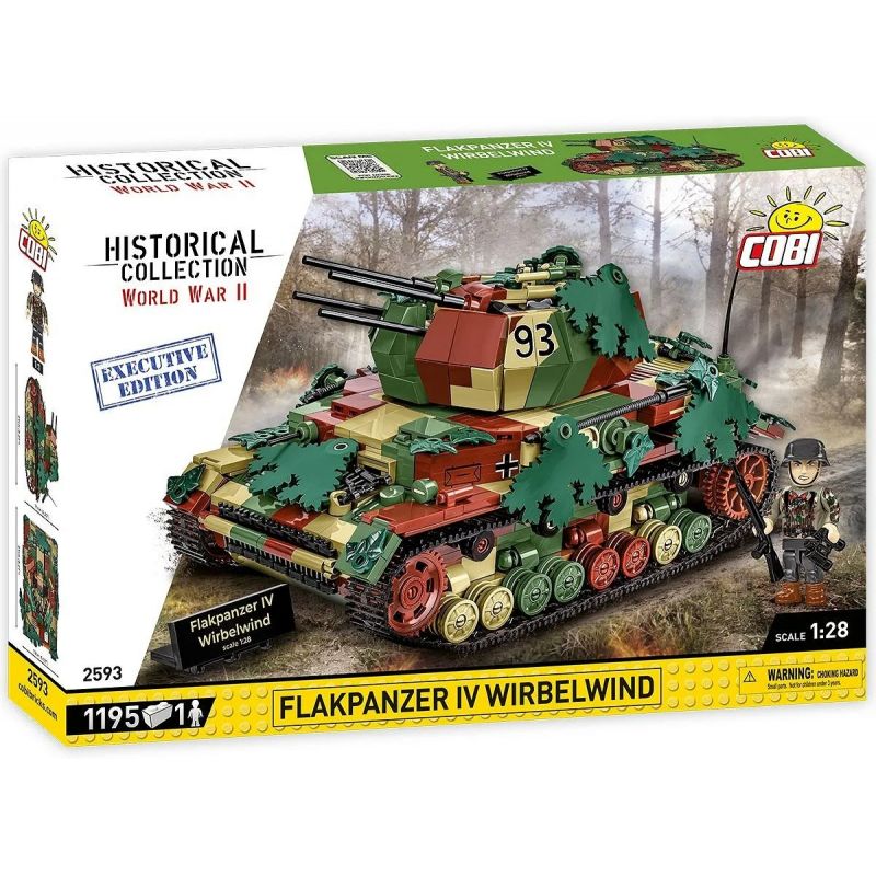 COBI 2593 XE TĂNG PHÒNG KHÔNG CYCLONE IV tỷ lệ 1:28 bộ đồ chơi xếp lắp ráp ghép mô hình Military Army FLAKPANZER IV WIRBELWIND - EXECUTIVE EDITION Quân Sự Bộ Đội 1195 khối